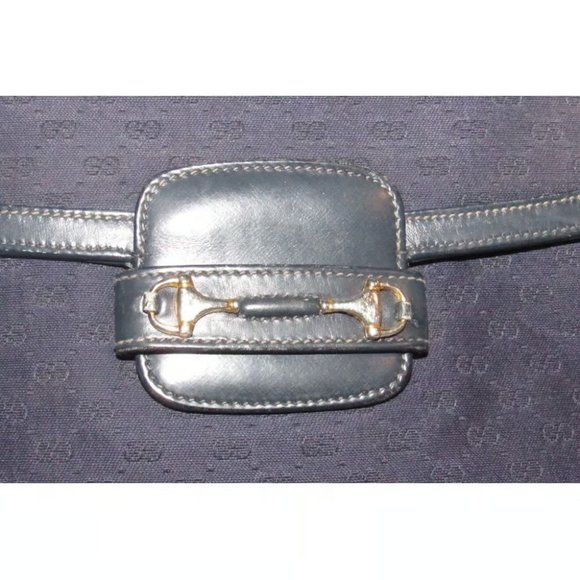 Gucci blue micro Guccissima 1955 horse-bit shoulder/crossbody - Picture 4 of 11